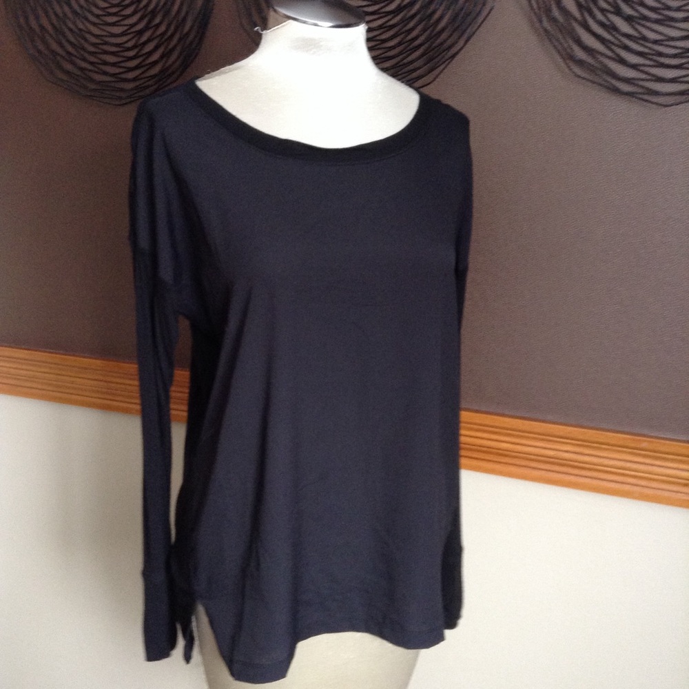 black BANANA REPUBLIC slouch long-sleeve tee S - Picture 1 of 5